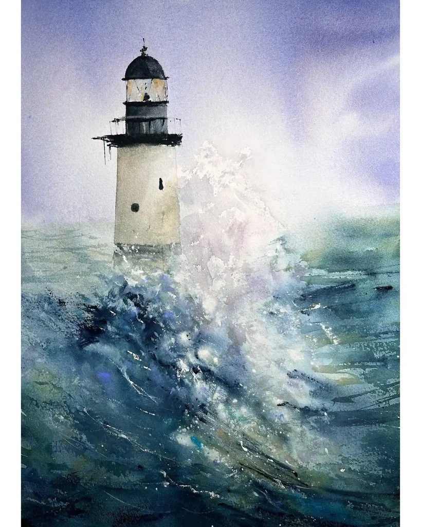 Watercolor Lighthouse 13