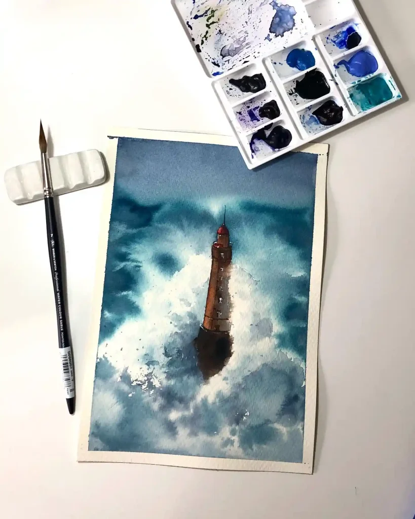Watercolor Lighthouse 19