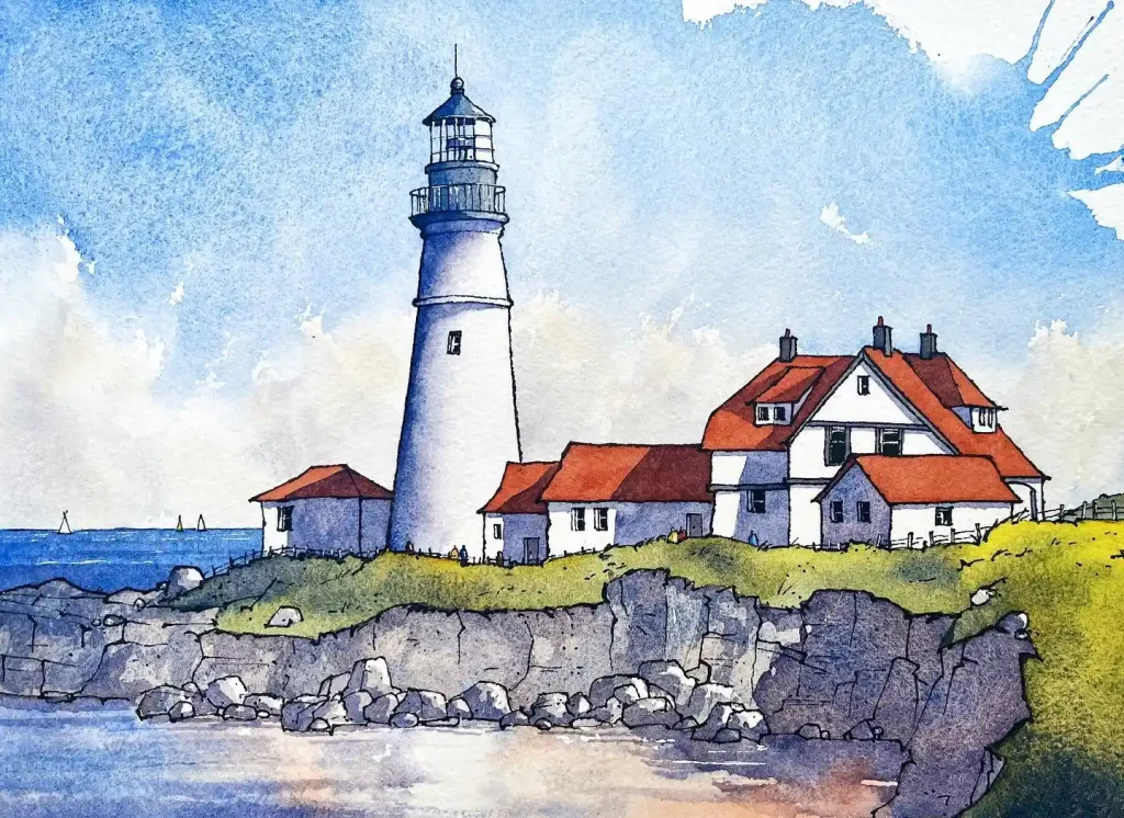 Watercolor Lighthouse 20