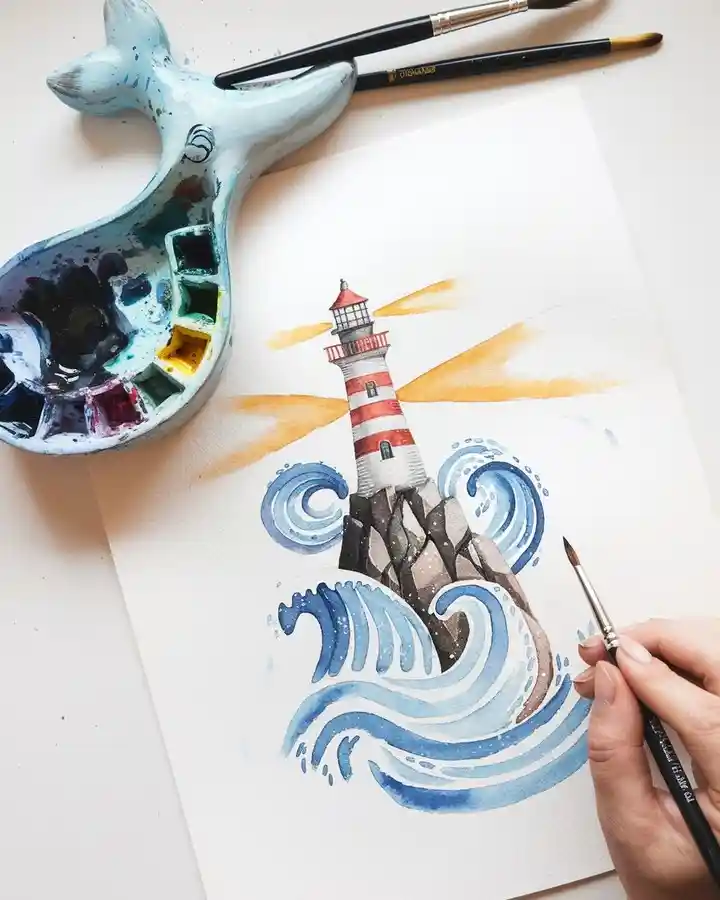 Watercolor Lighthouse 23