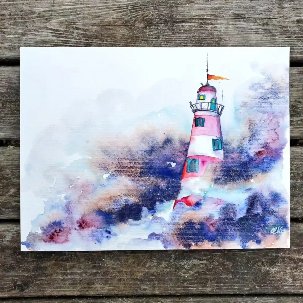 Discovering Captivating 28 Watercolor Lighthouse Drawing Ideas