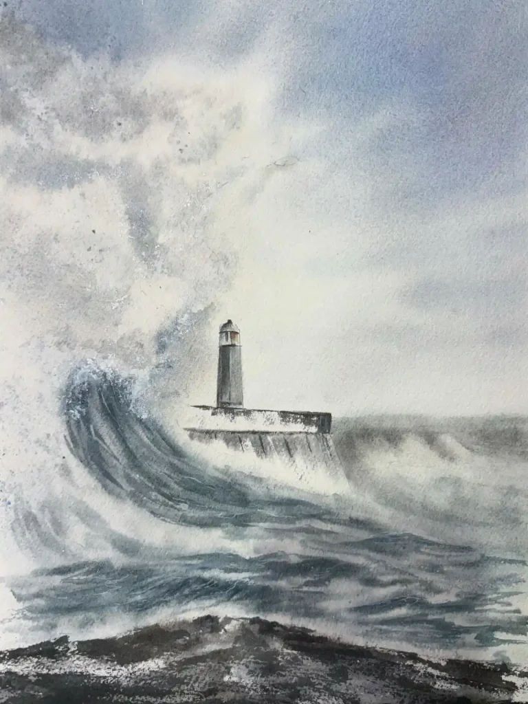 Watercolor Lighthouse 3