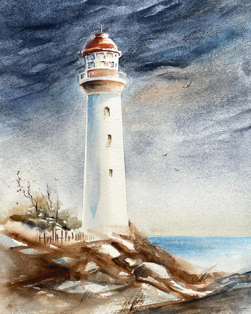 Watercolor Lighthouse 5