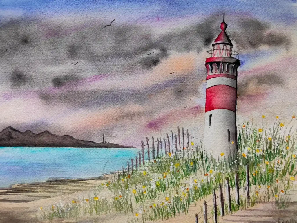 Watercolor Lighthouse 7