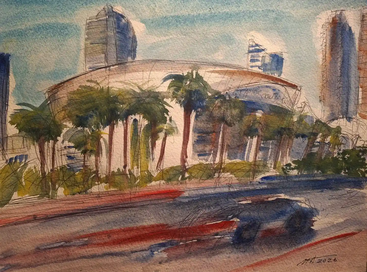 Crypto.com Arena Staples Center Watercolor