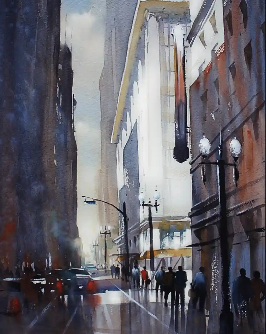Broadway Historic Theater District Watercolor