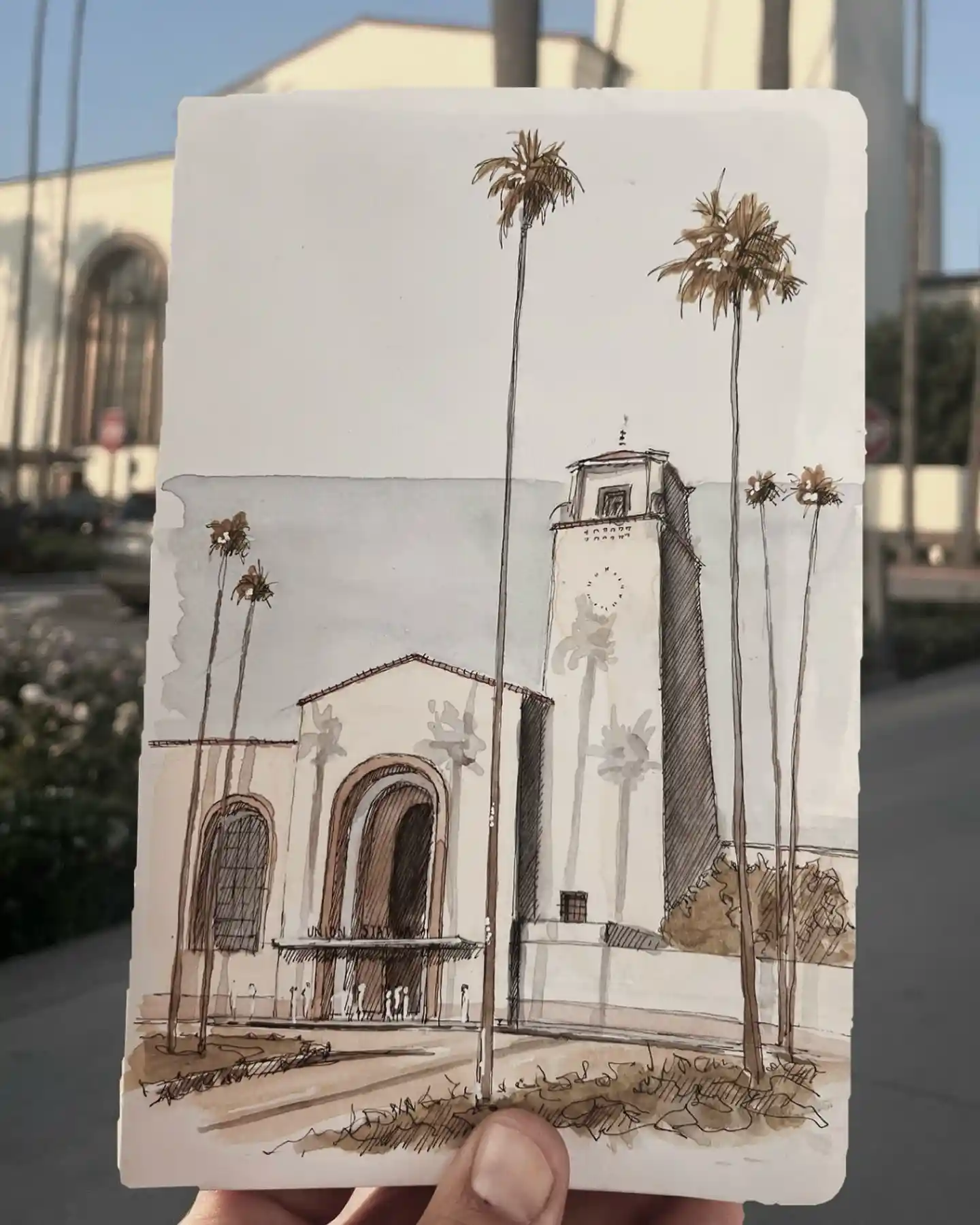 Plein Air Sketch of Union Station Watercolor
