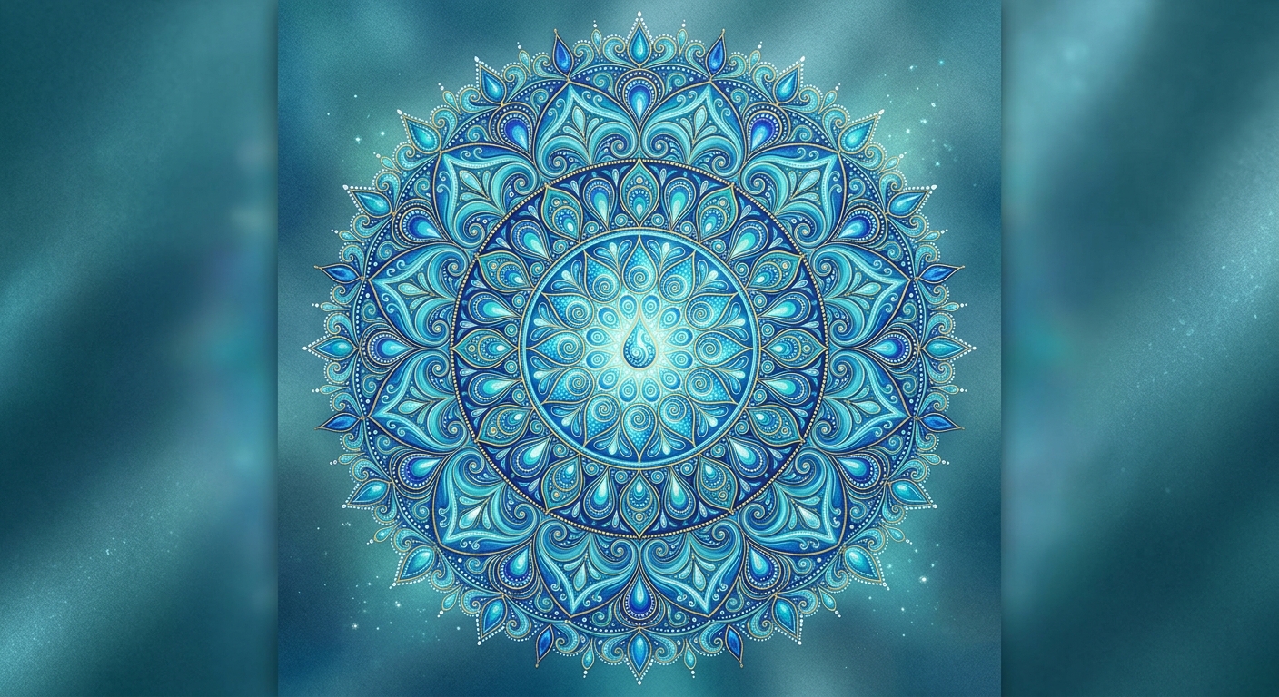 Elegant Waterdrop Motif Mandala