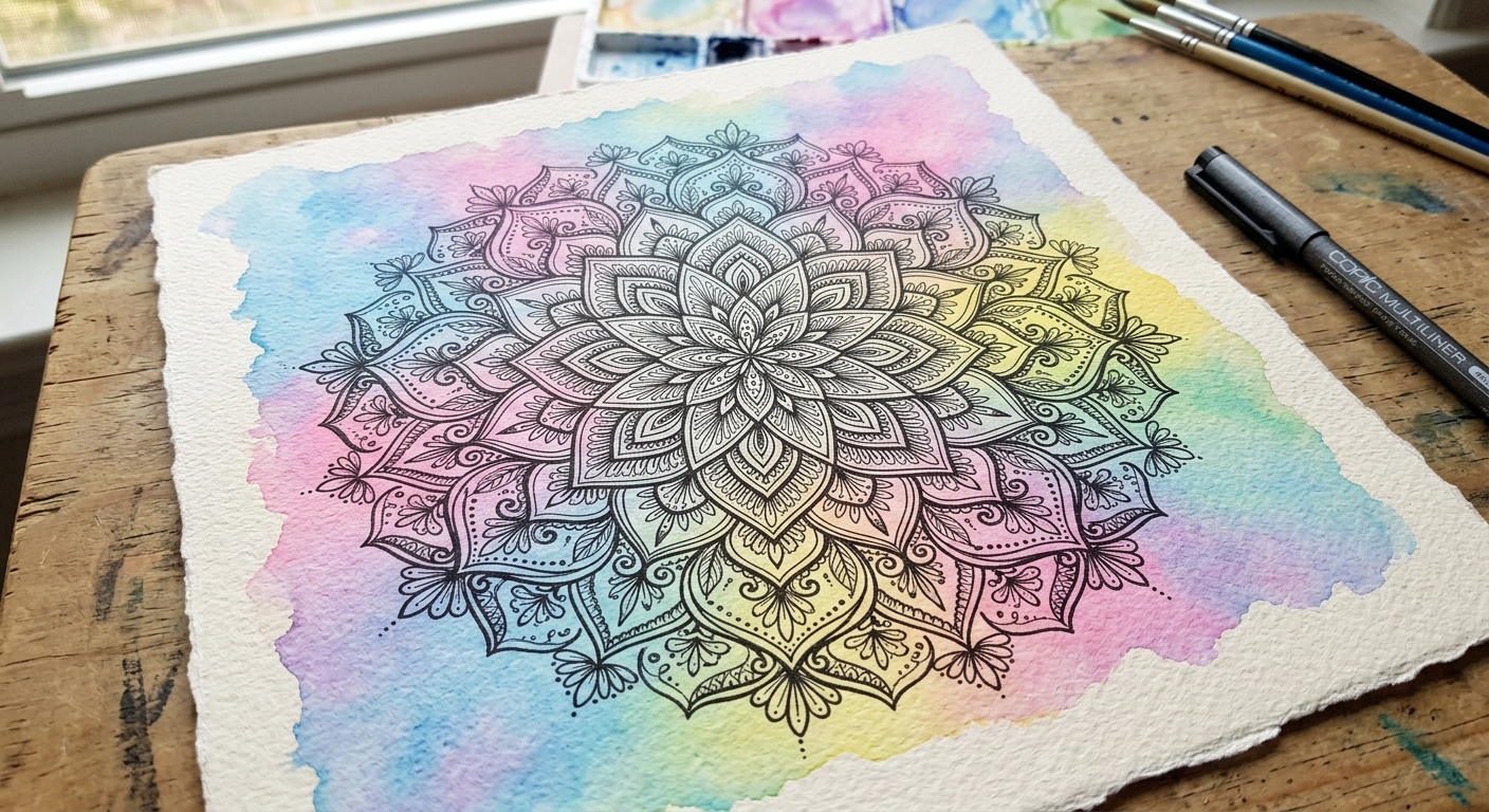 Colorful Watercolor Background Mandala