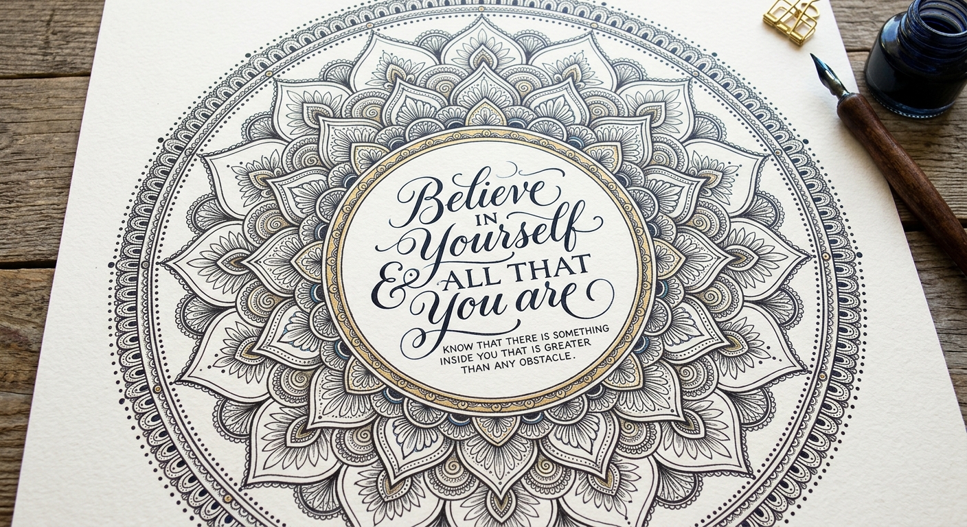Mandala with Quote/Text in the Center