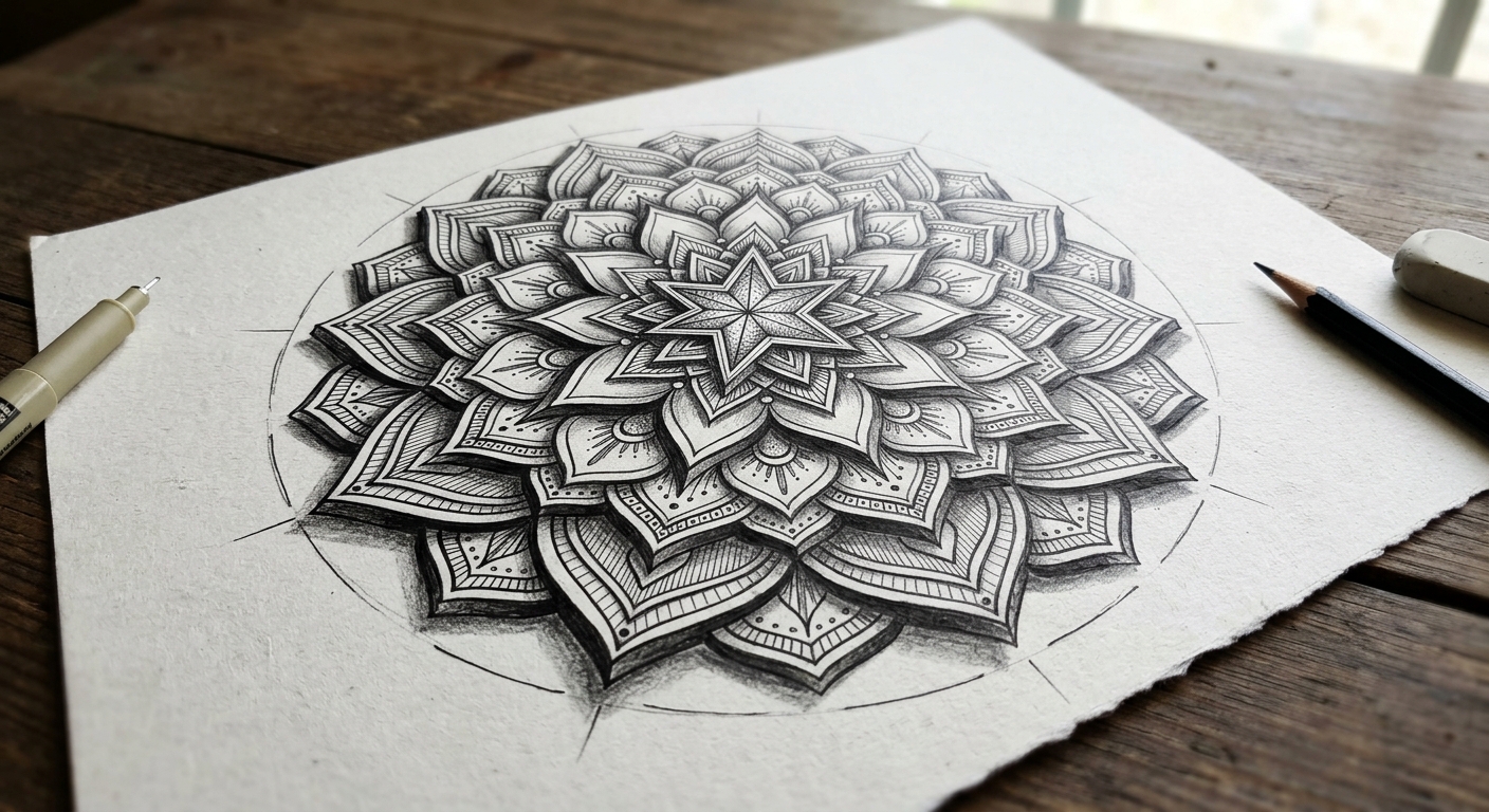 3D Optical Illusion Mandala