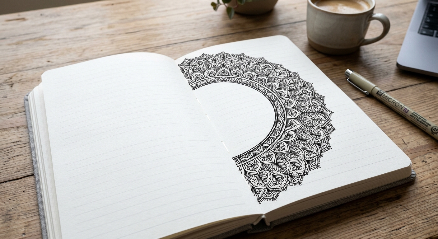 Half-Circle Mandala Border