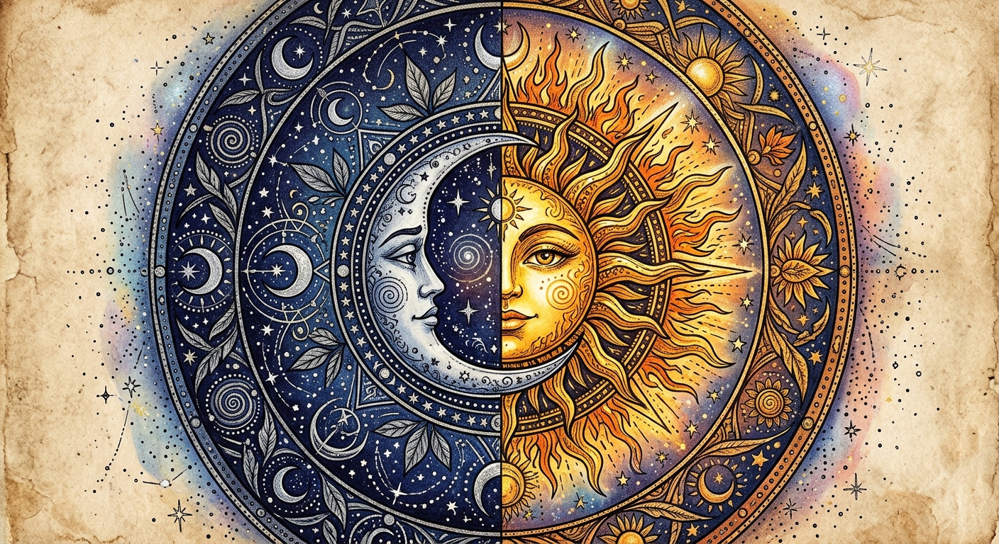Celestial Sun and Moon Mandala