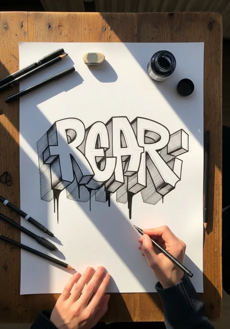 30 3D Lettering Design Drawing Ideas to Make Words Pop Off the Page