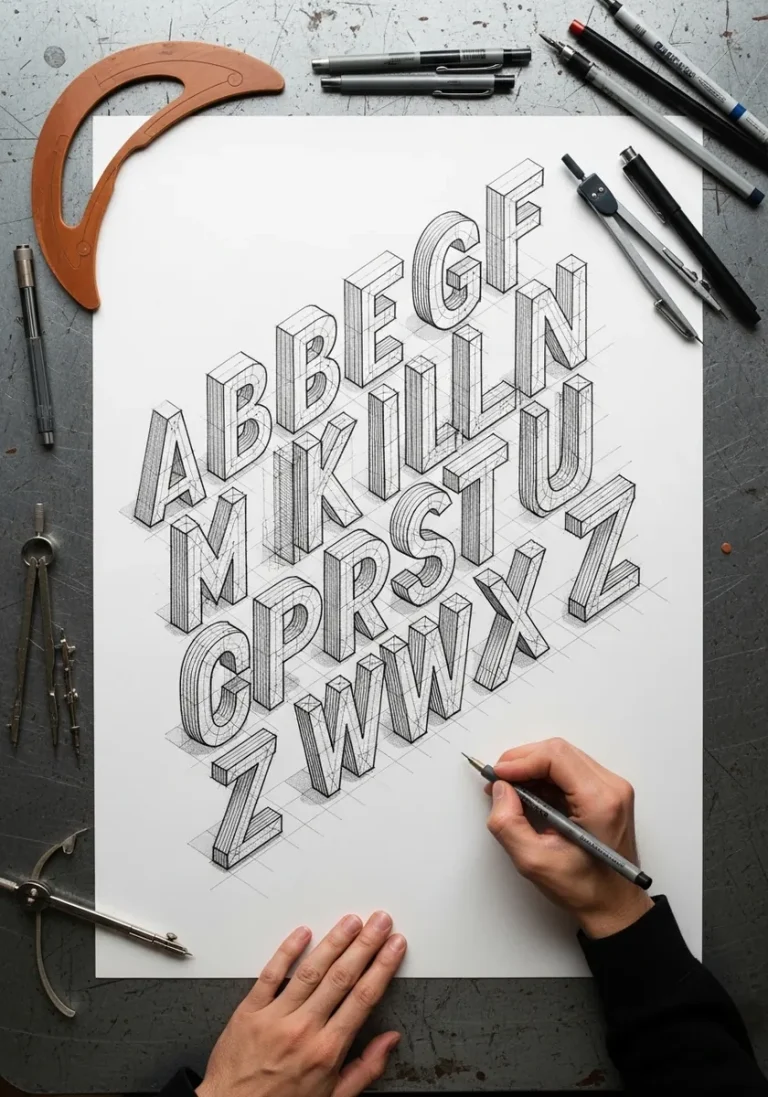 30 3D Typography Art Drawing Ideas With Step by Step Techniques