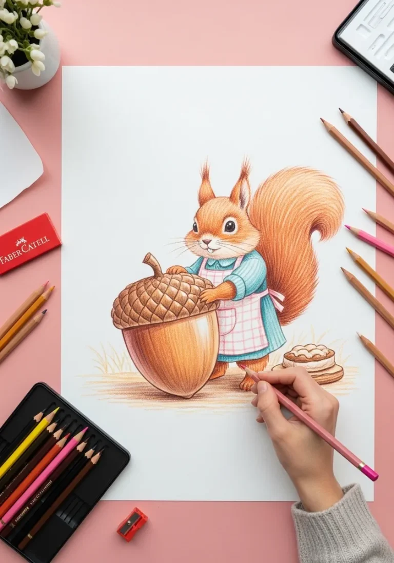 30 Squirrel With a Giant Acorn Drawing Ideas and the Four Finger Rule