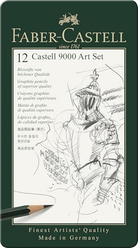 Faber-Castell 9000 graphite sketch pencil set, 8B to 2H, 12 pencils