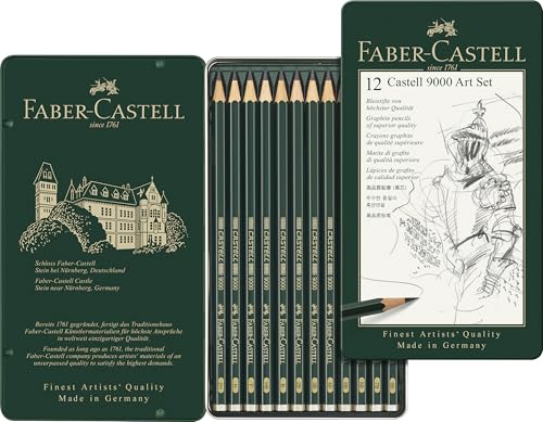 Graphite pencil grades laid out for building smooth shading gradients