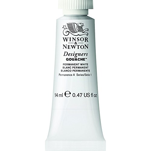 Winsor and Newton Designers Gouache permanent white 14ml tube for snow highlights