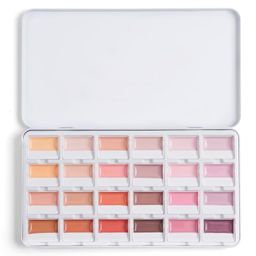 Fuumuui CREAMORA 24-color warm terracotta watercolor paint set for portrait skin tones