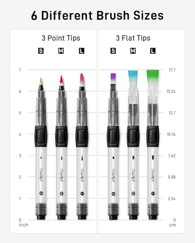 Water brush pen squeezing a controlled amount of water to soften a boat reflection