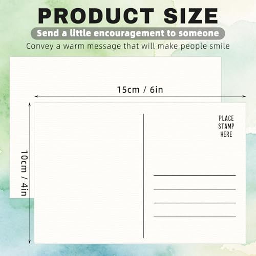 Cotton watercolor postcard with pre-printed address lines on the reverse for mailing