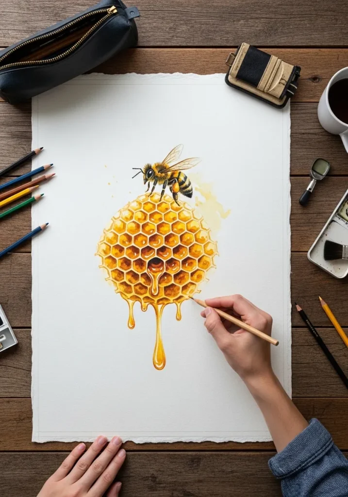 31 Bee and Honeycomb Art Ideas From Botanical Studies to Stained Glass