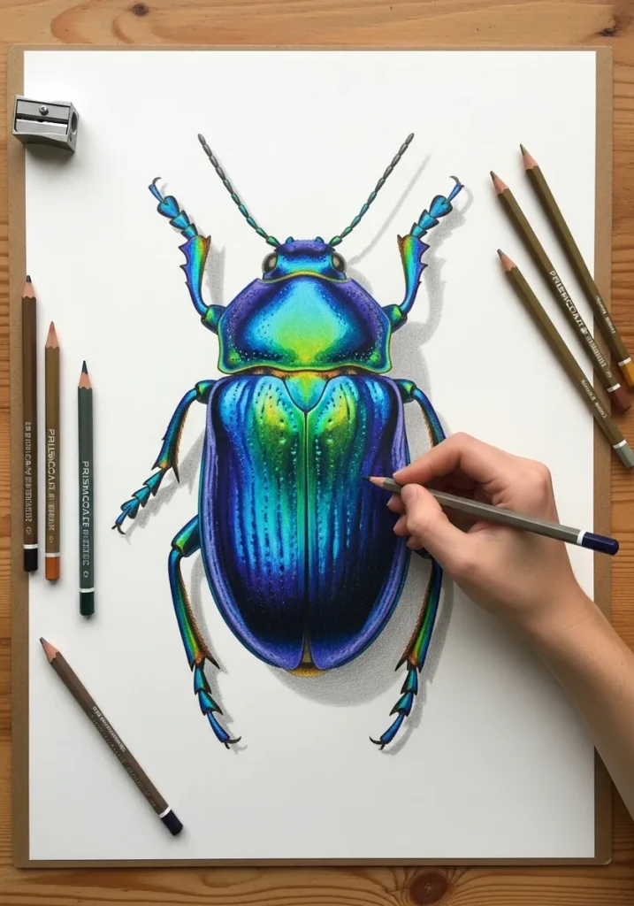 31 Detailed Beetle Illustrations From Elytra Line to Iridescent Shell