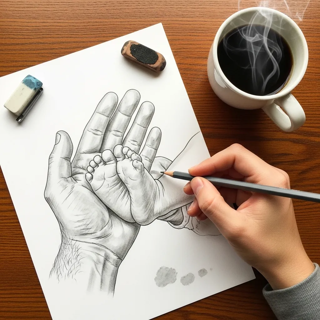 40 Father’s Day Drawing Art Ideas Built on Two Figure Composition