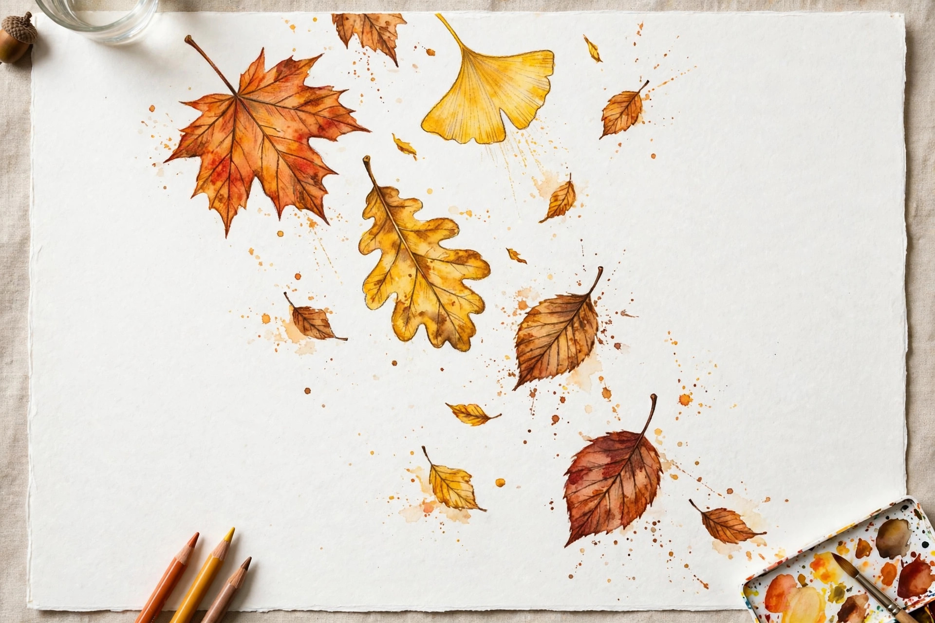 A page of falling leaves