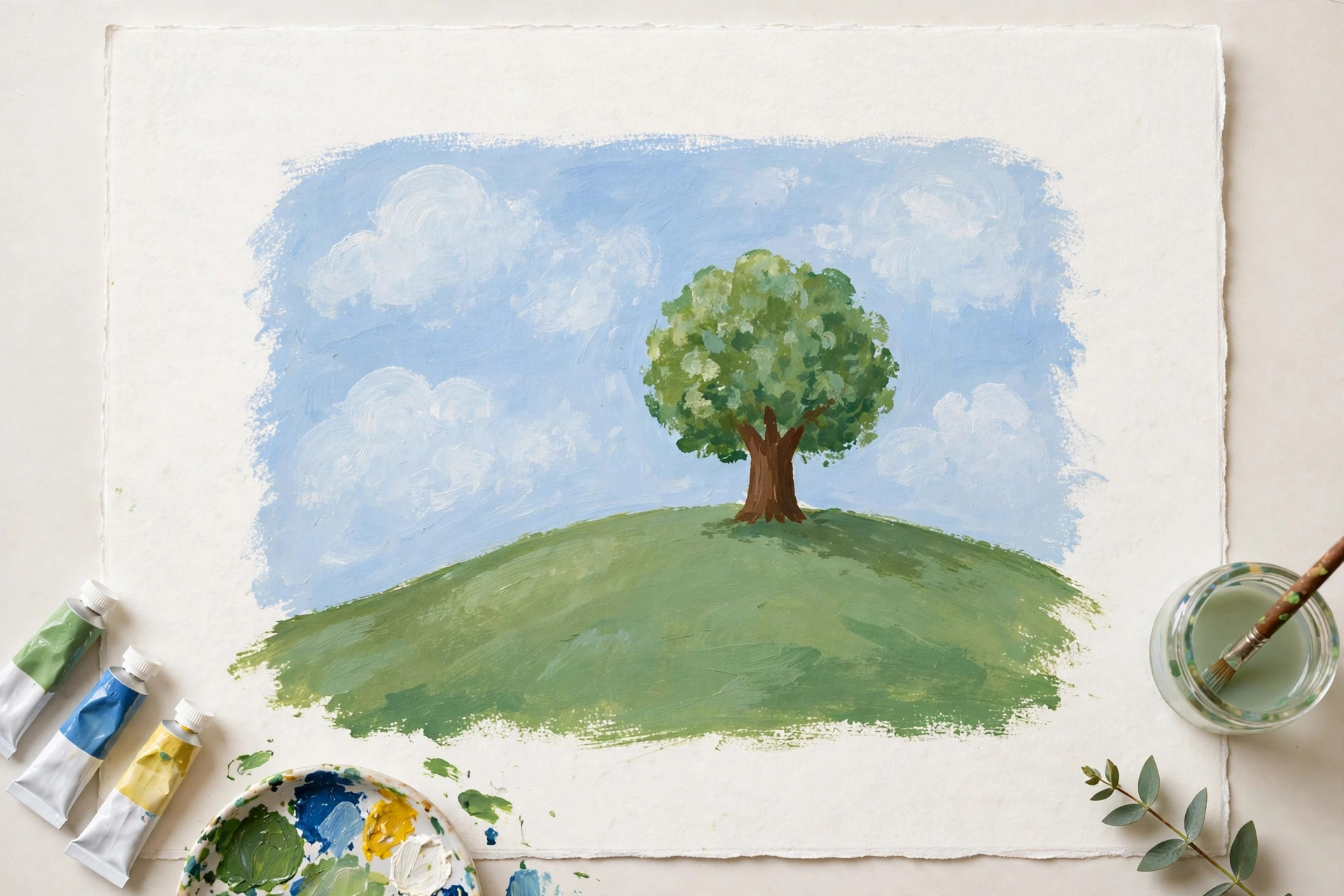 Simple Soft Colour Gradient 15 Easy Gouache Painting Ideas for Beginners to Try Today