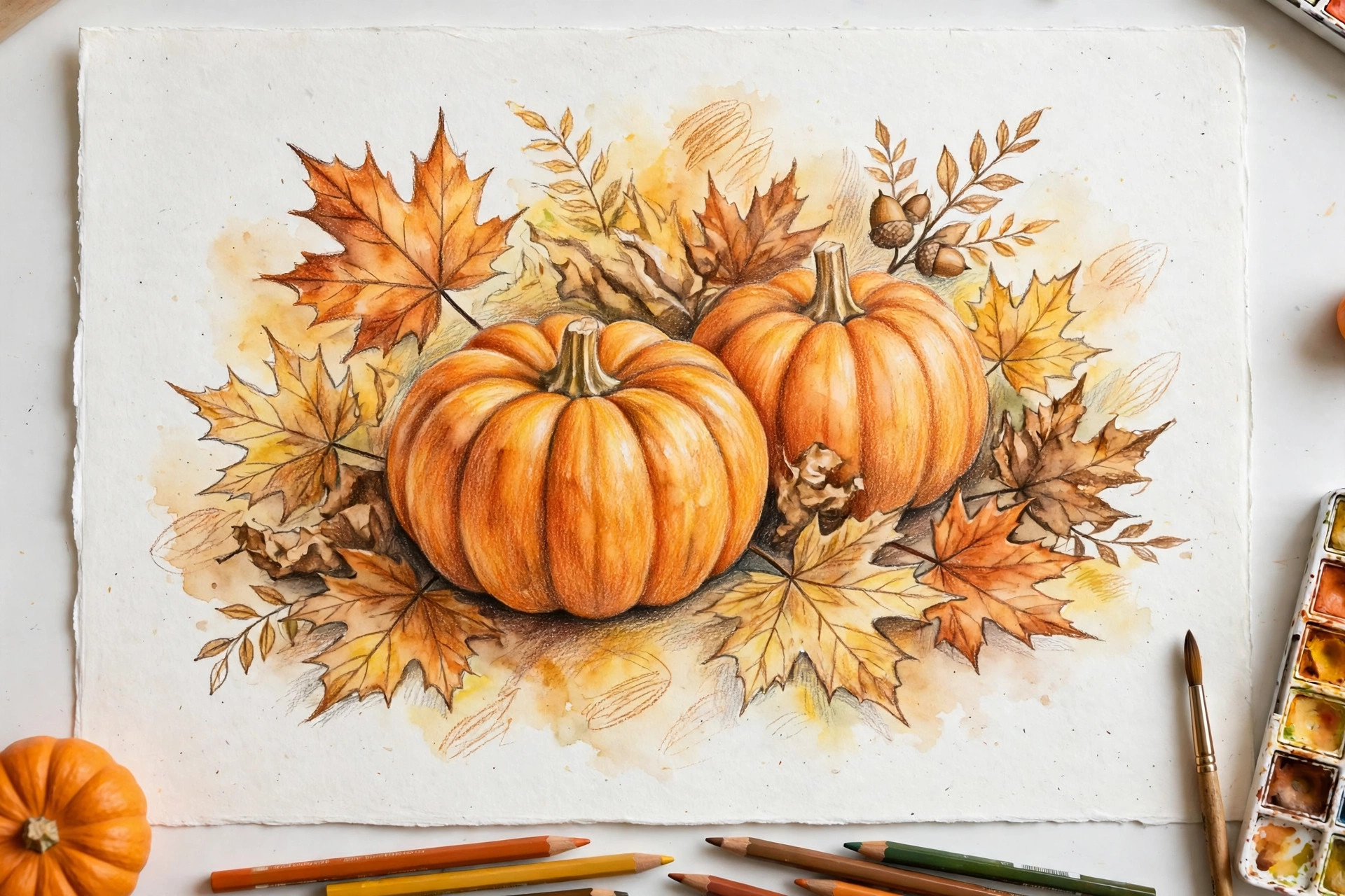 A pumpkin still life