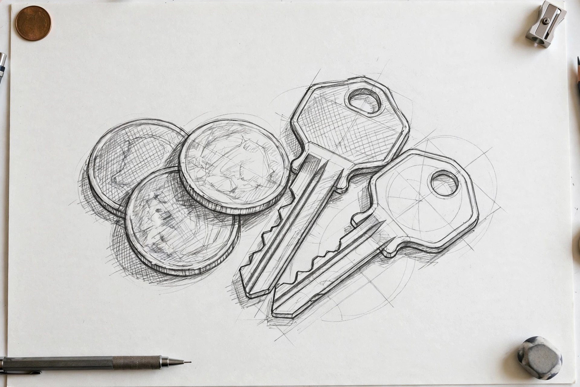 Keys and coins