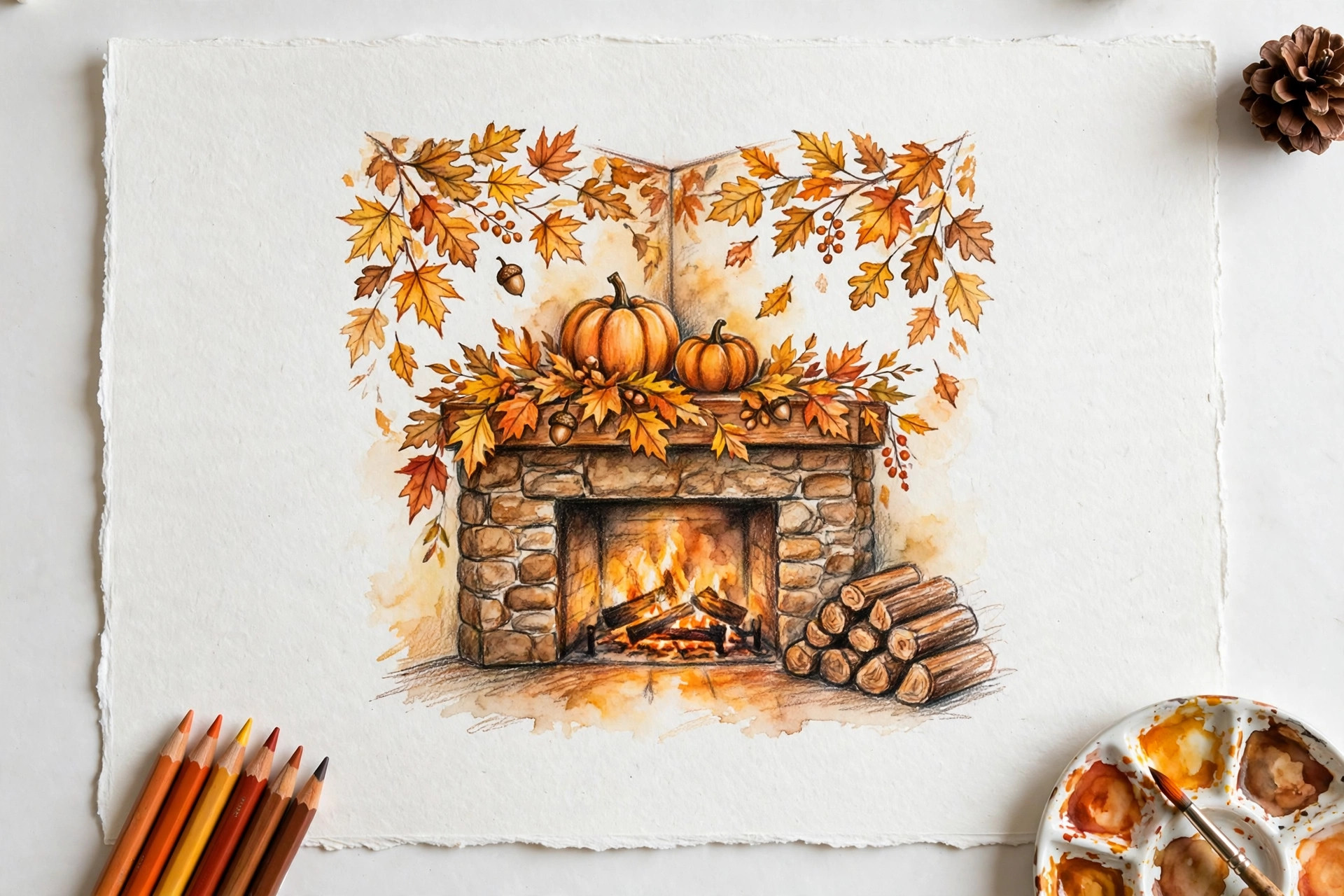 A fireplace corner