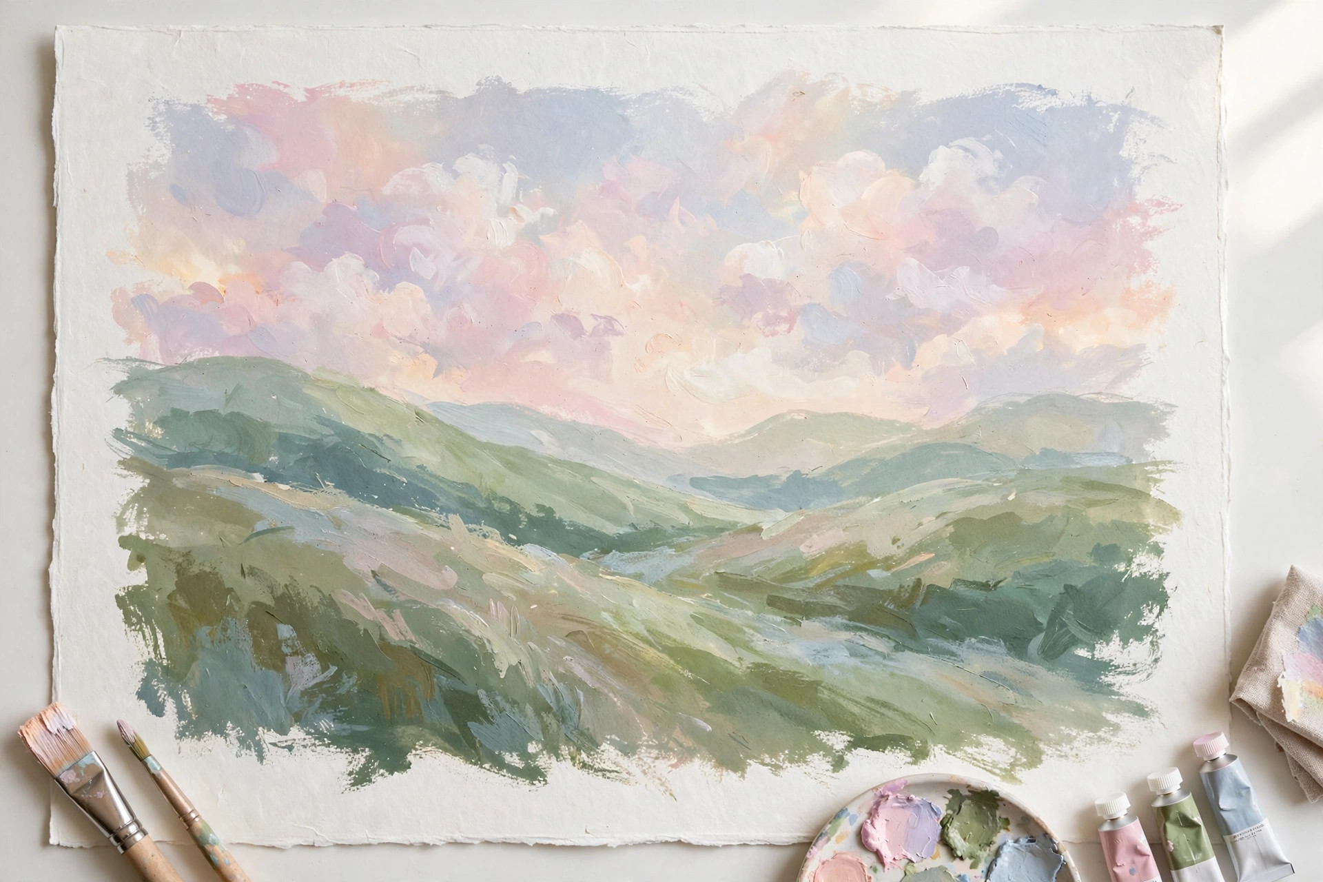 Loose landscapes and dreamy skies: