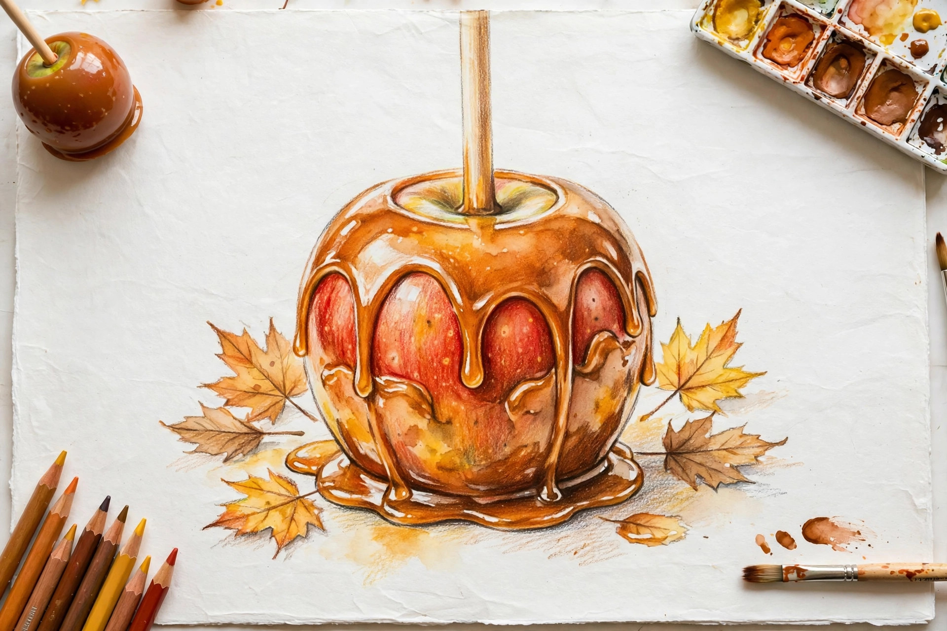 A caramel apple