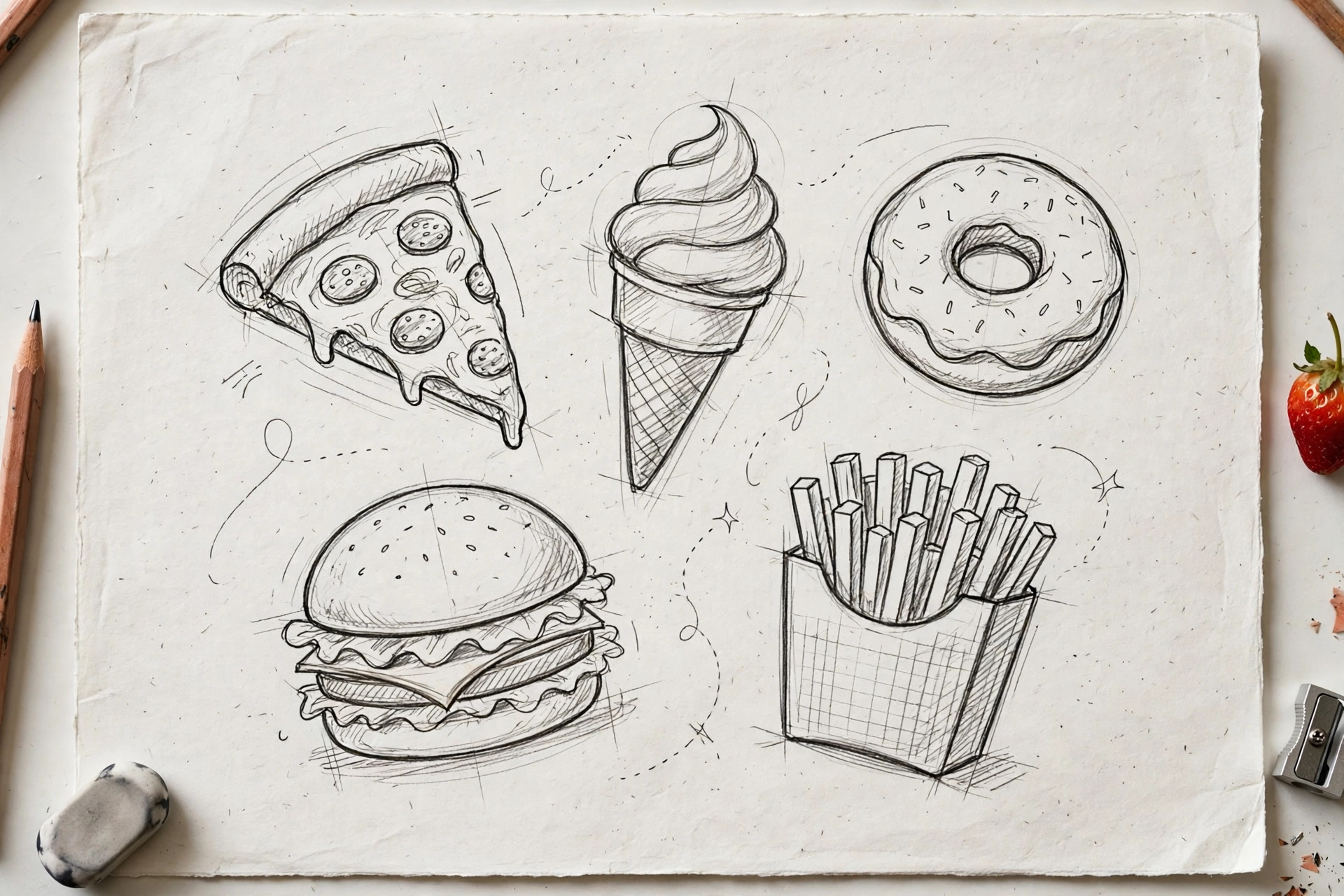 Sticker-style favorite foods