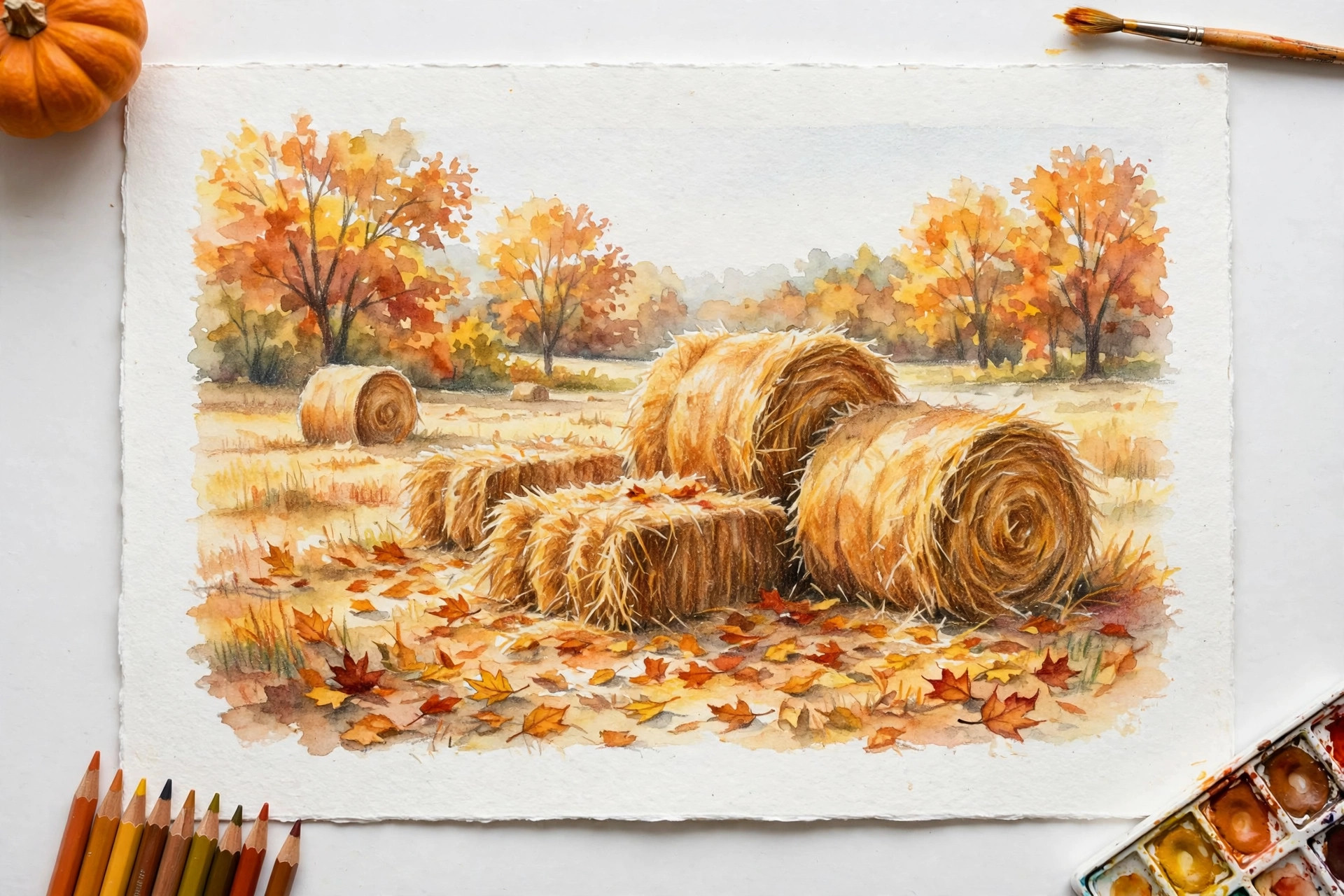 A hay bale scene