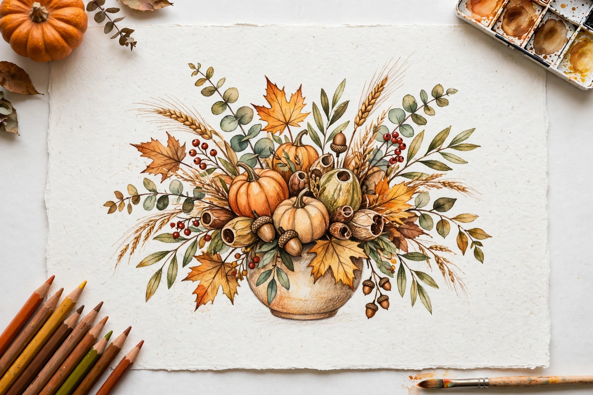 A Thanksgiving table centerpiece