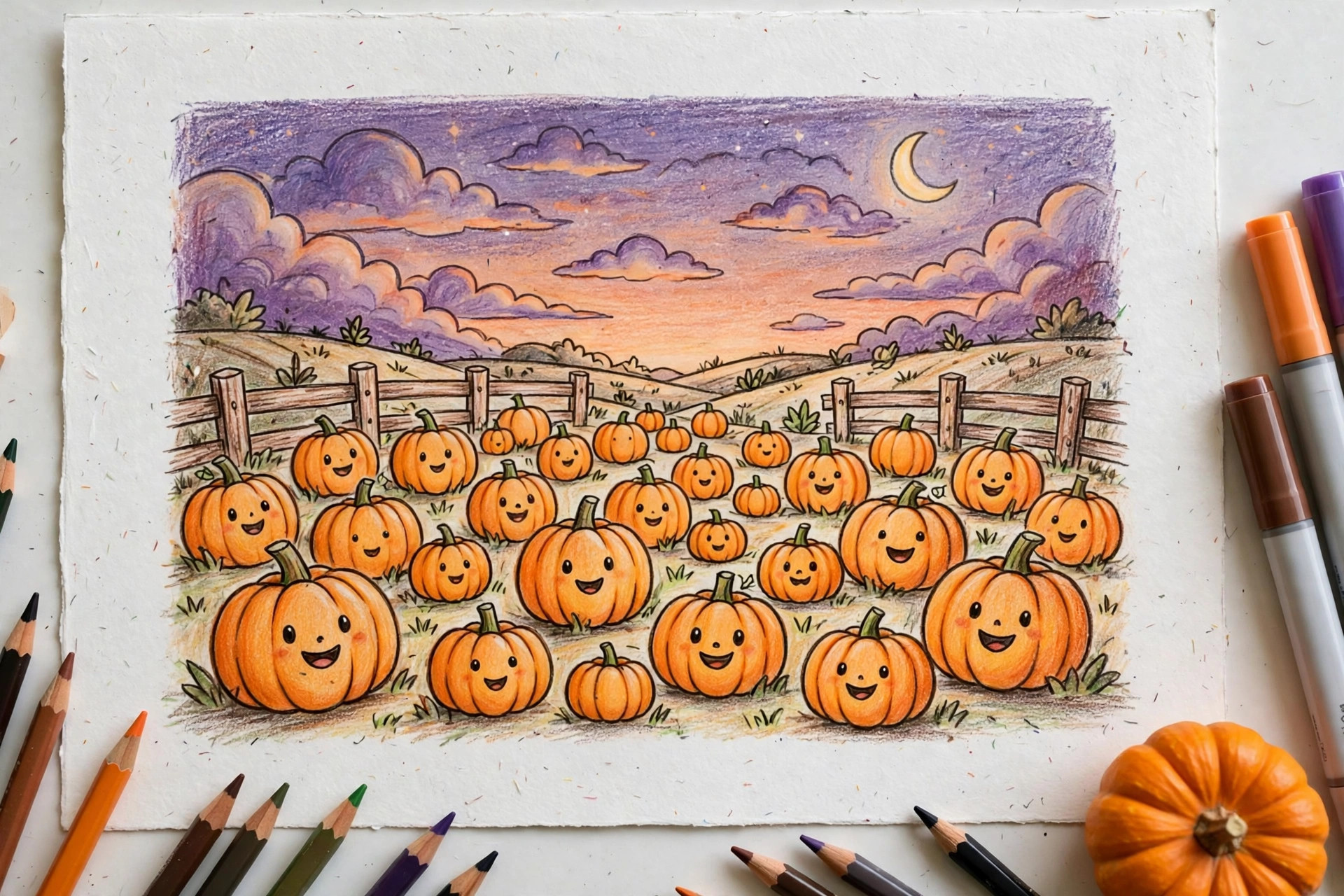 Pumpkin Patch at Dusk