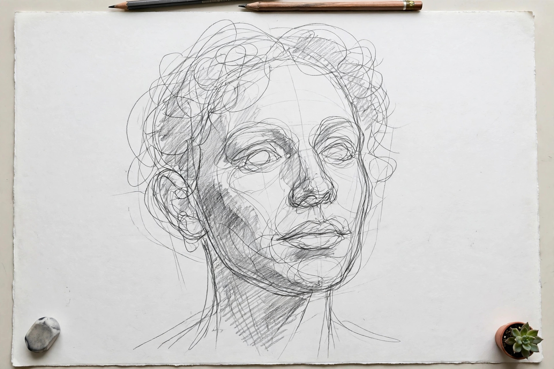 Draw without looking at the paper